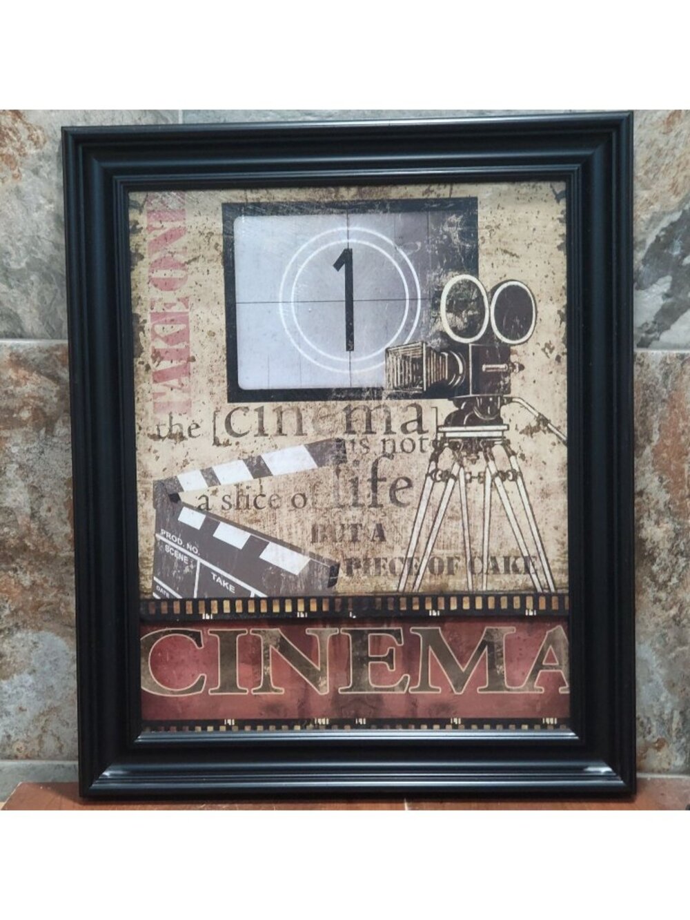 Framed Cinema Wall Art Movie Theater Quote Sign Art Slice of Life Piece of Cake